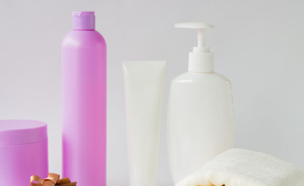 bottles for cosmetic with orchid and cinnamon