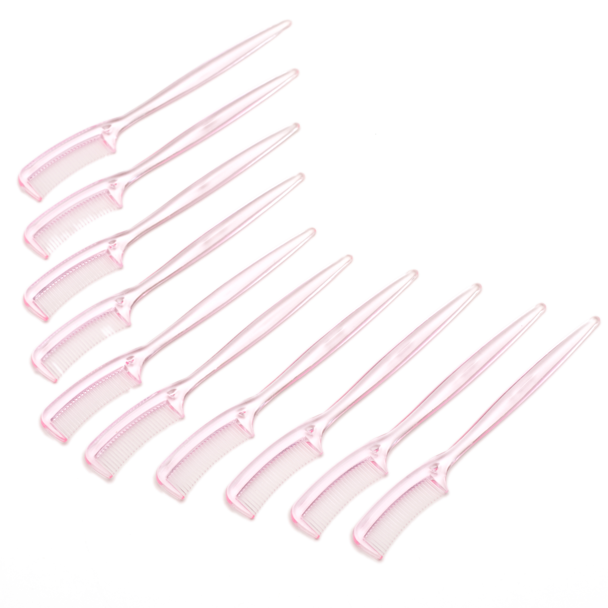 Pink Brow Combs, 10/pkg | Auraline Beauty | Private Label Cosmetics